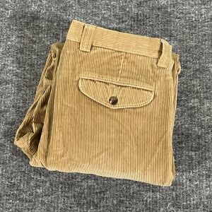 L.L Bean Flat Front Cuffed Corduroy Pants Men's Size‎ 34x31 Flap Pockets